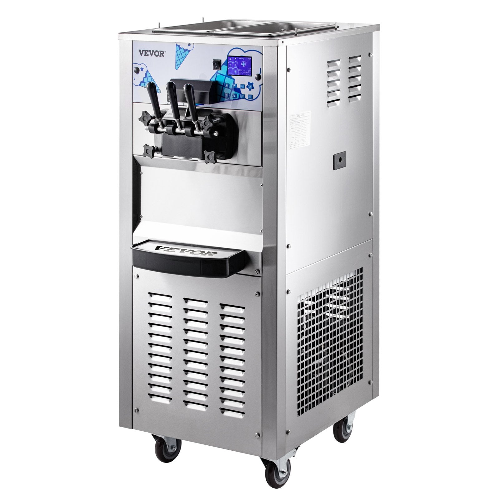 Commercial Ice Cream Machine with Two 12L Hoppers -8