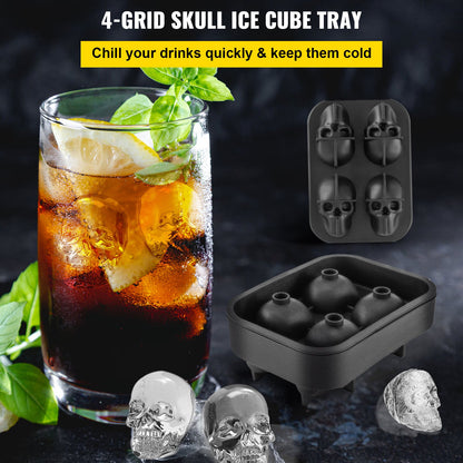 Skull Ice Cube Tray, 4-Grid -0