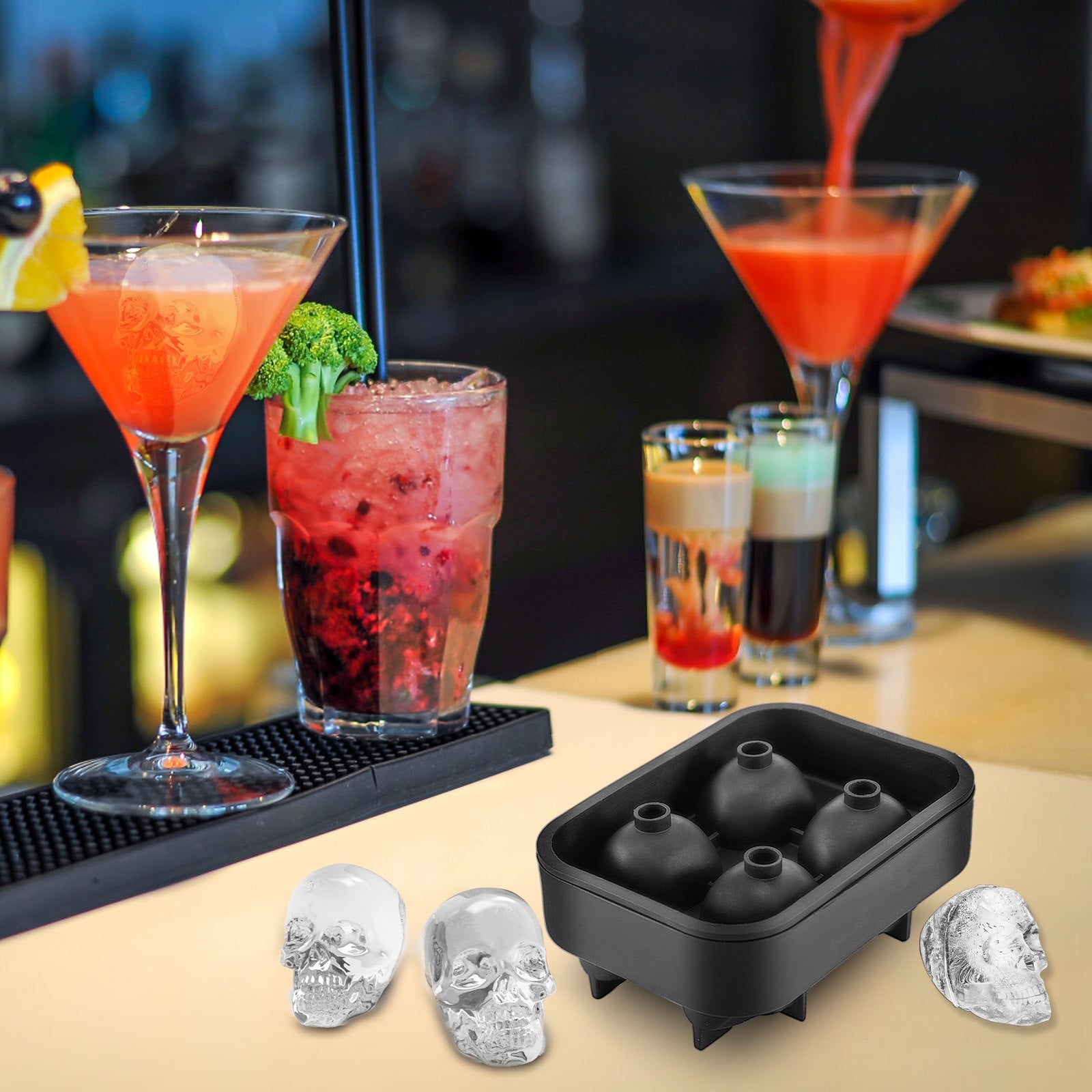 Skull Ice Cube Tray, 4-Grid -6