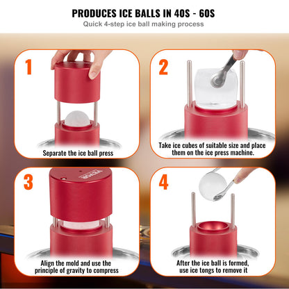 Ice Ball Press, 2.4" Red-1