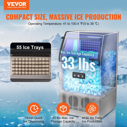 Commercial Ice Maker, 130lbs/24H-0