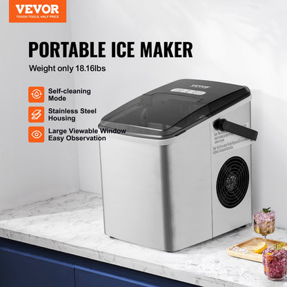 Countertop Ice Maker, 9 Cubes Ready in 7 Mins-0