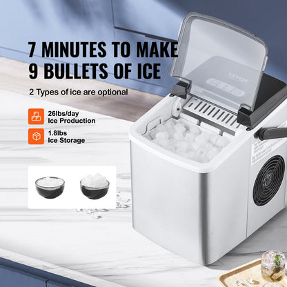 Countertop Ice Maker, 9 Cubes Ready in 7 Mins-1