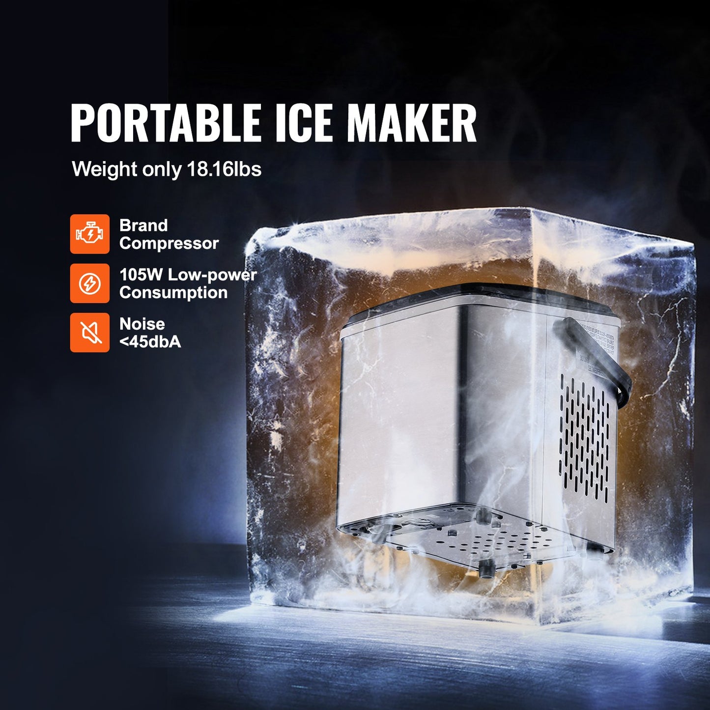 Countertop Ice Maker, 9 Cubes Ready in 7 Mins-4