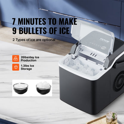 Countertop Ice Maker, 9 Cubes Ready in 7 Mins-1