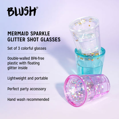 Mermaid Sparkle Glitter Shot Glasses