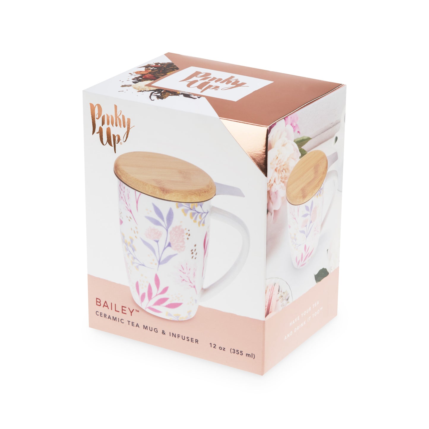 Bailey™ Botanical Bliss Ceramic Tea Mug & Infuser