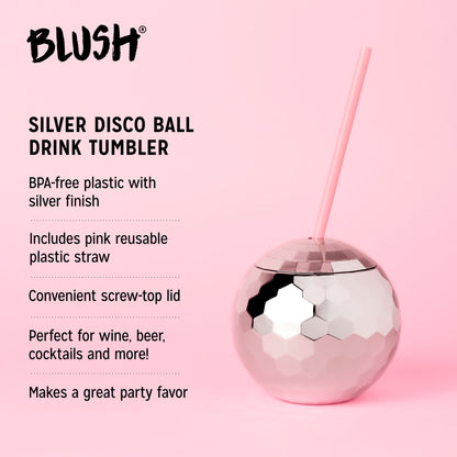 Silver Disco Ball Drink Tumbler by Blush®