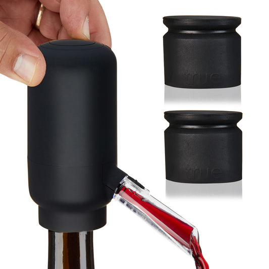 Electric Wine Pourer and Stoppers, Set of 3