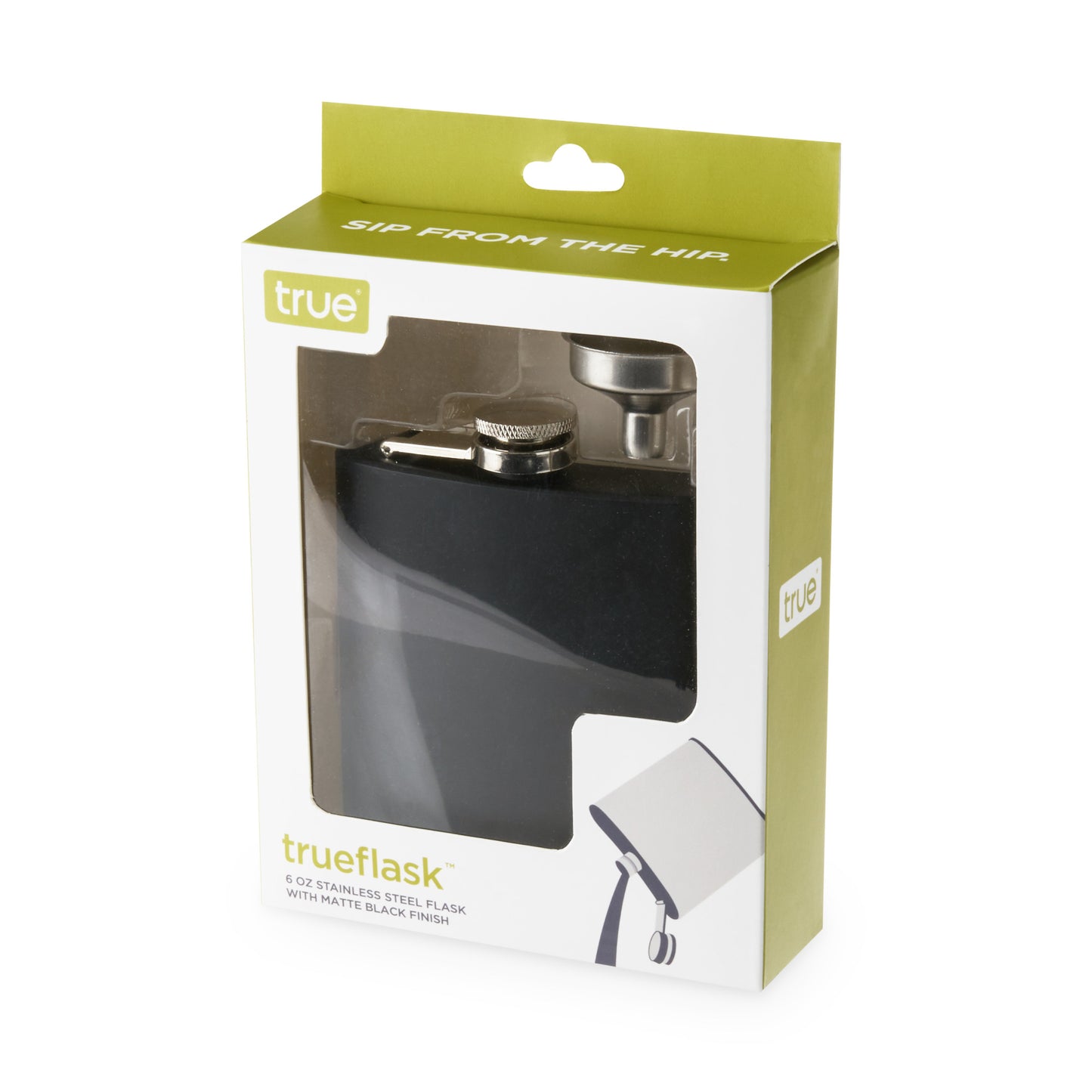 TrueFlask™: 6 oz Matte Black Flask