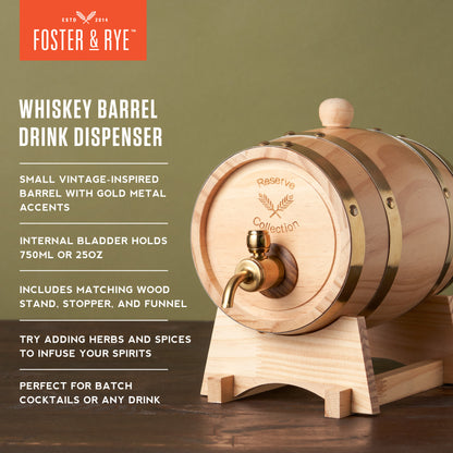 Whiskey Barrel Drink Dispenser by Foster & Rye™