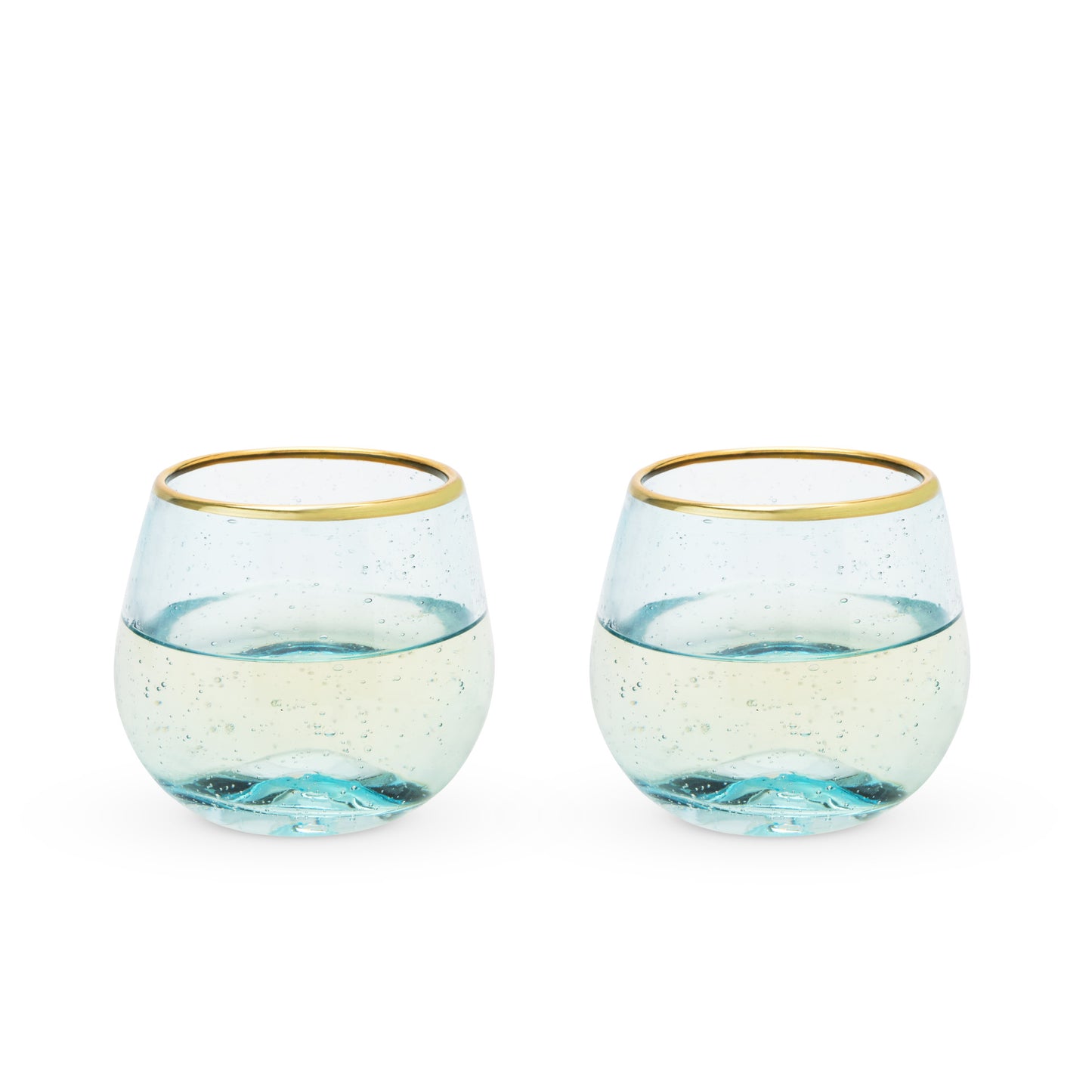 Aqua Bubble Stemless Wine Glass -0