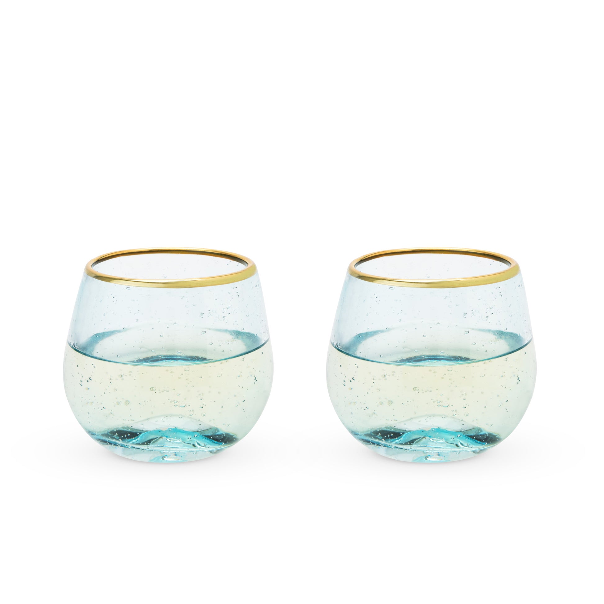 Aqua Bubble Stemless Wine Glass -0