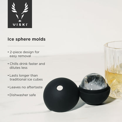 Crystal Liquor Glass and Ice Sphere Wood Box Set Viski®