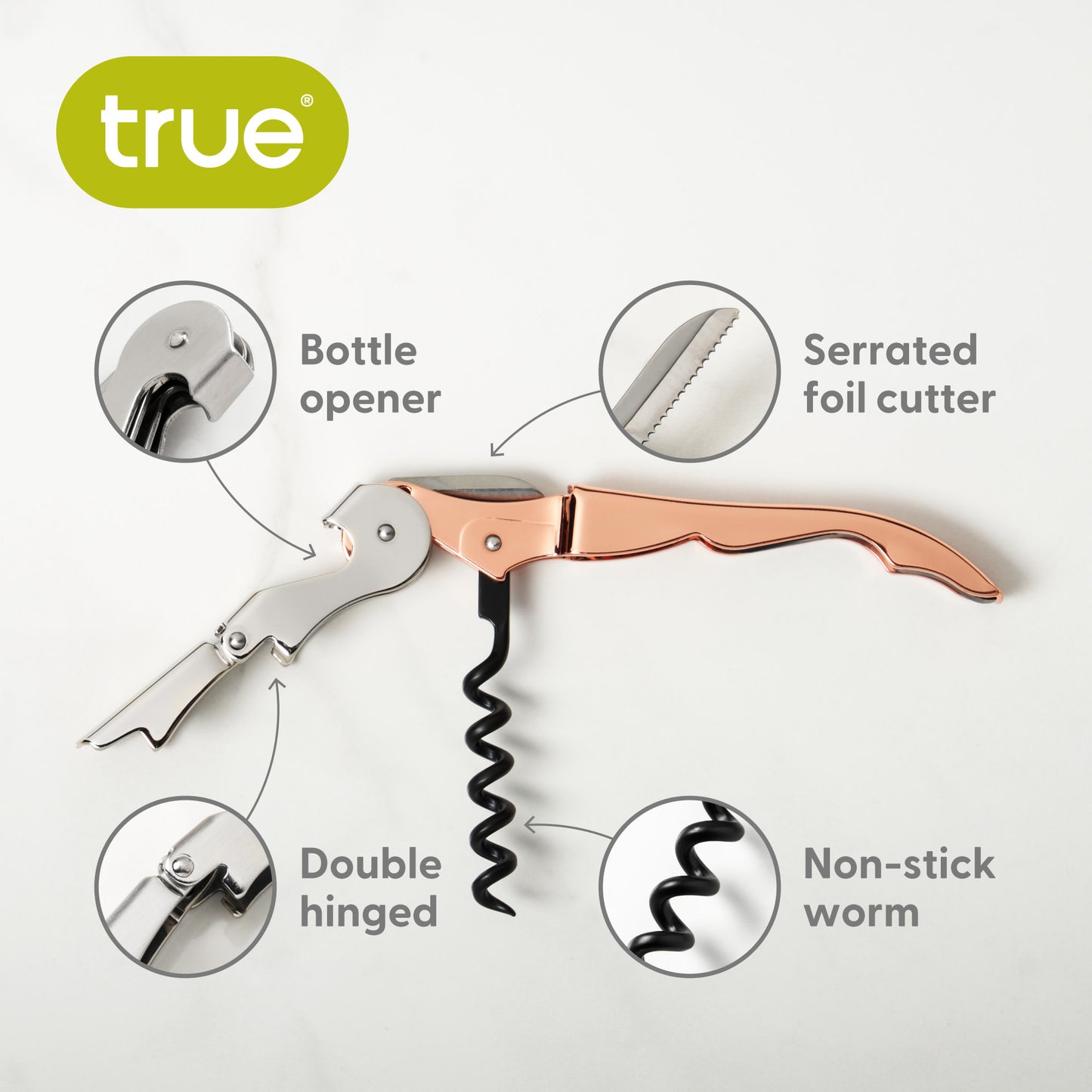 Truetap™ Copper Double Hinged Waiter's Corkscrew
