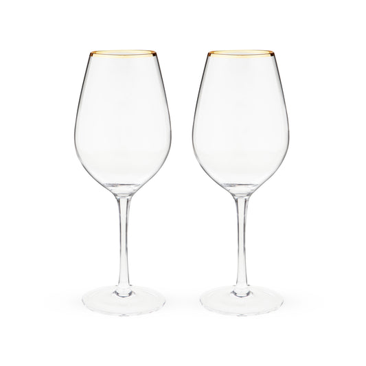 Gilded Stemmed Wine Glass Set by Twine