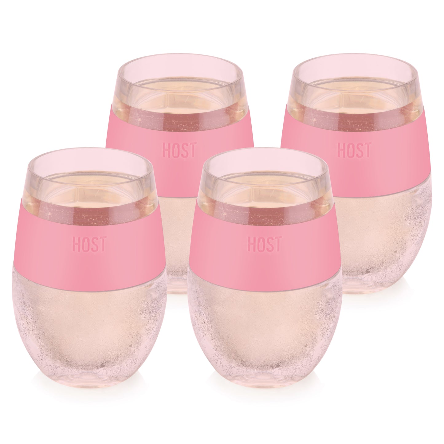 Wine FREEZE™ Cooling Cup in Translucent Pink Set of 4 by HOST