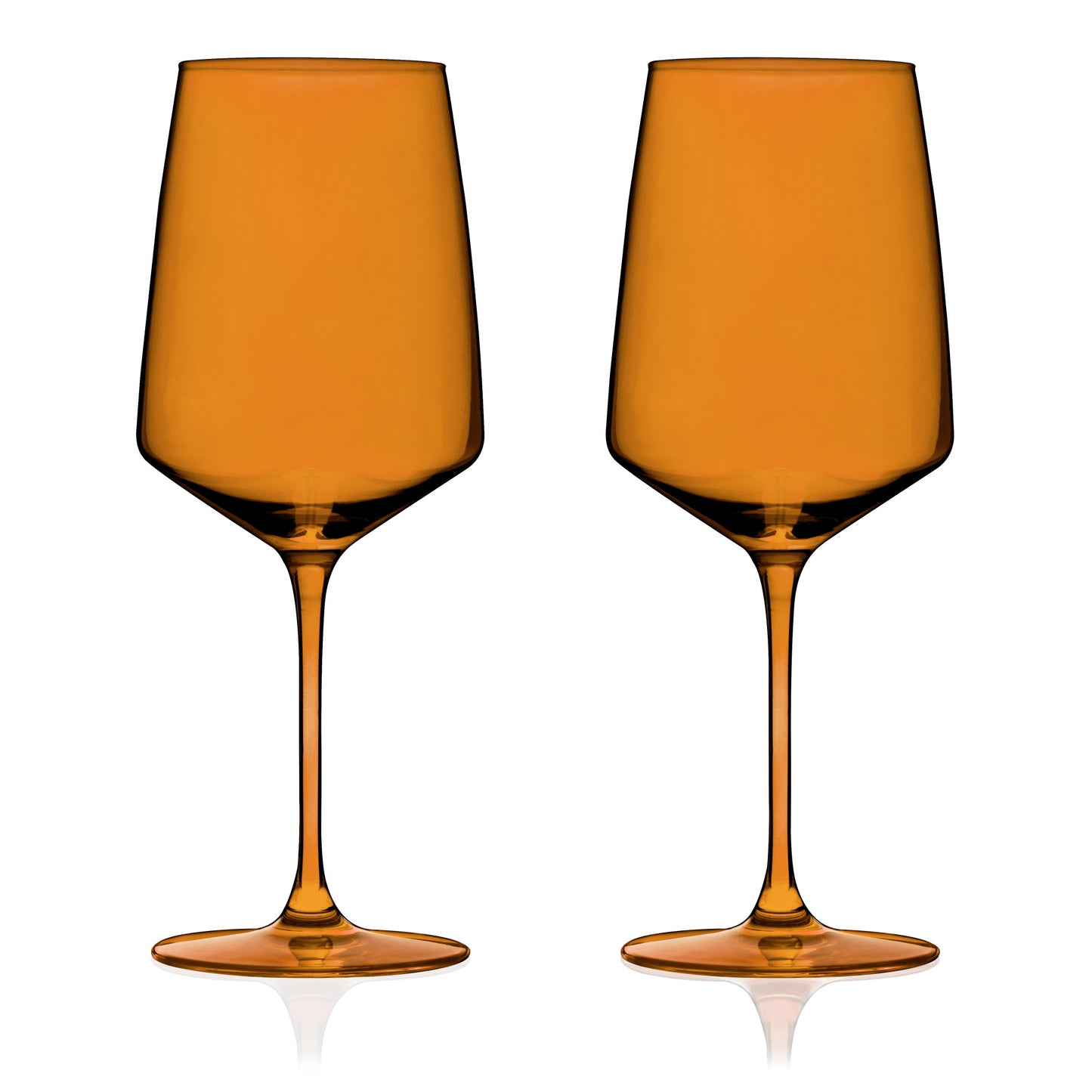 Reserve Nouveau Crystal Wine Glasses in Amber