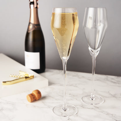 Angled Crystal Prosecco Glasses