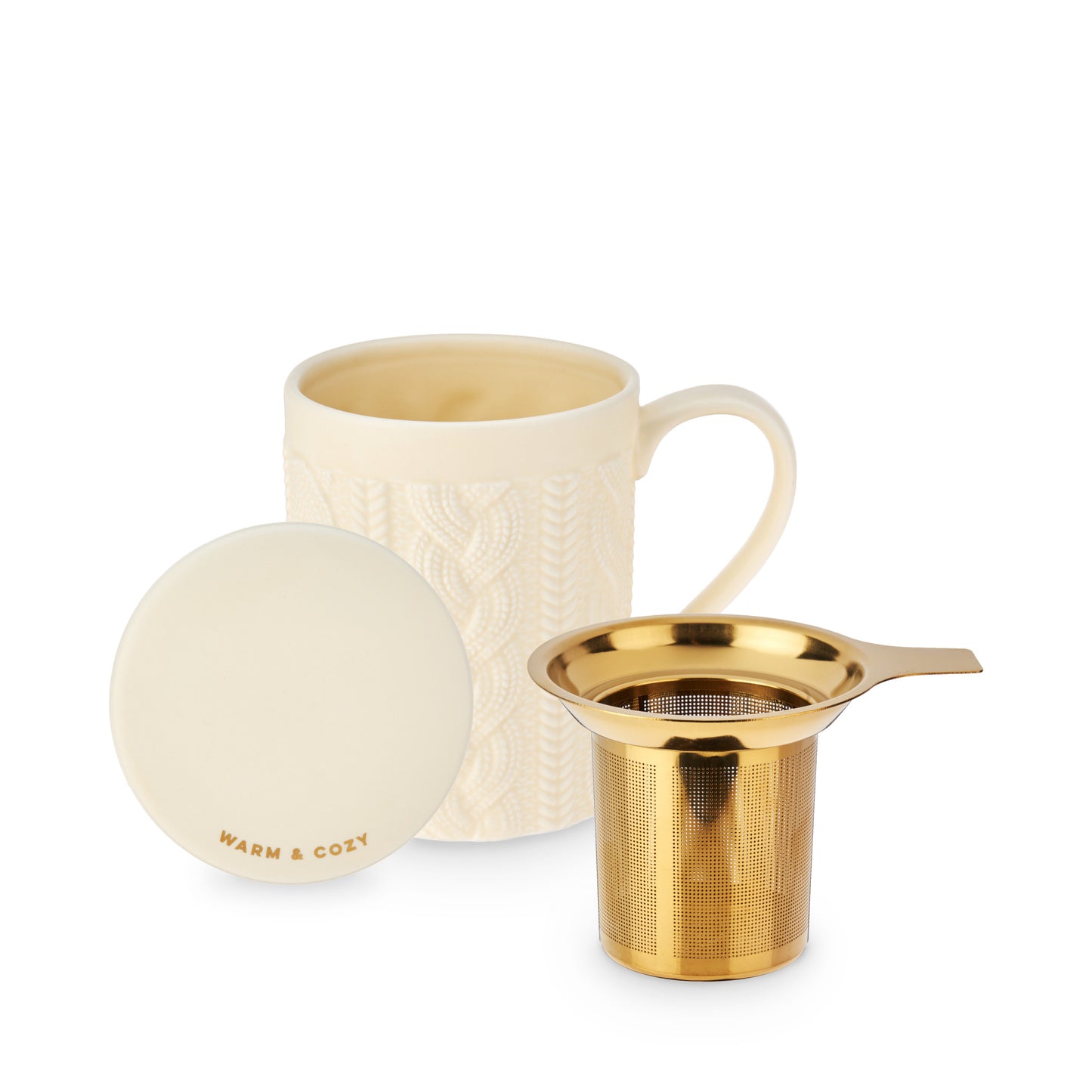 Annette™ Knit Ceramic Tea Mug & Infuser