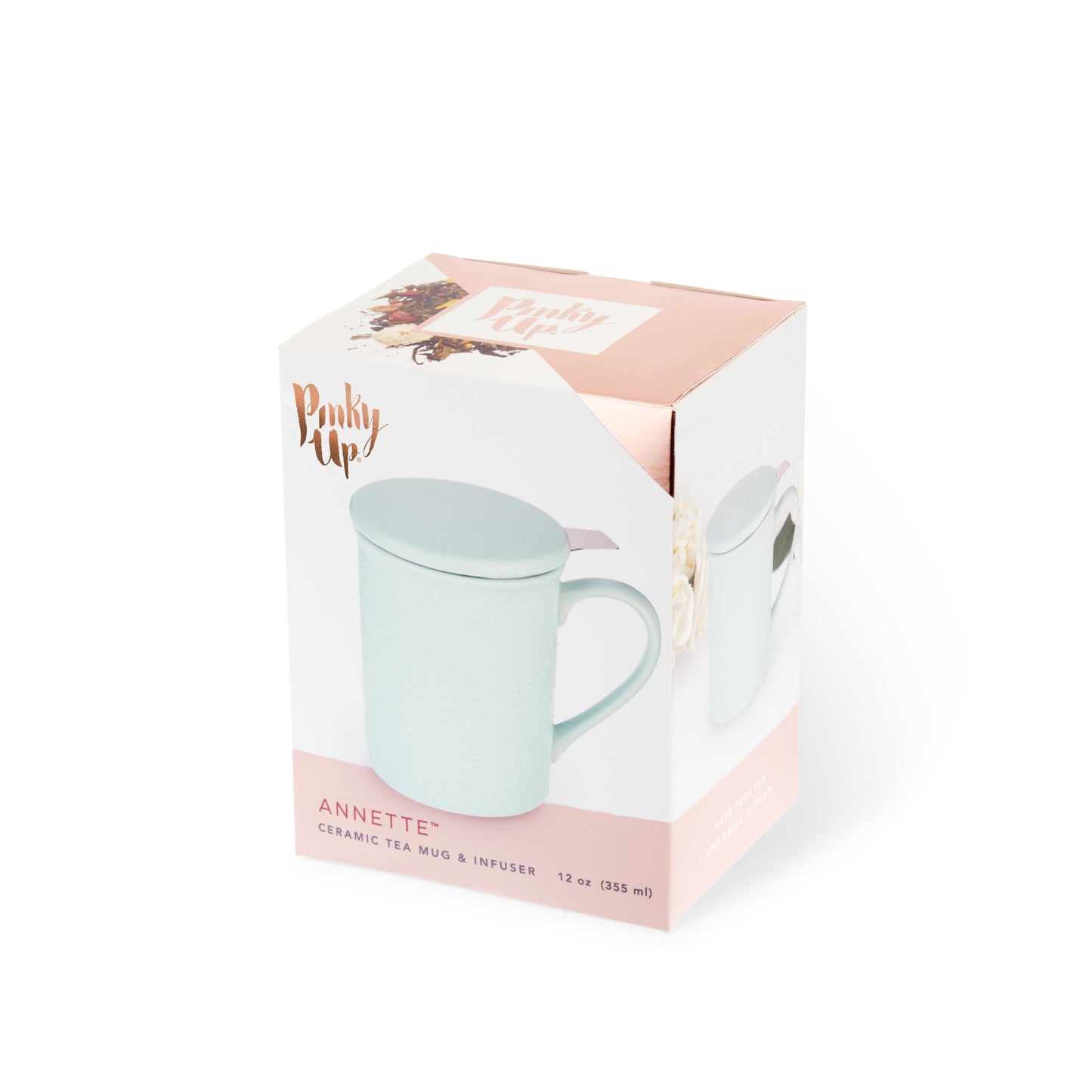 Annette™ Souk Mint Ceramic Tea Mug & Infuser by Pinky Up®