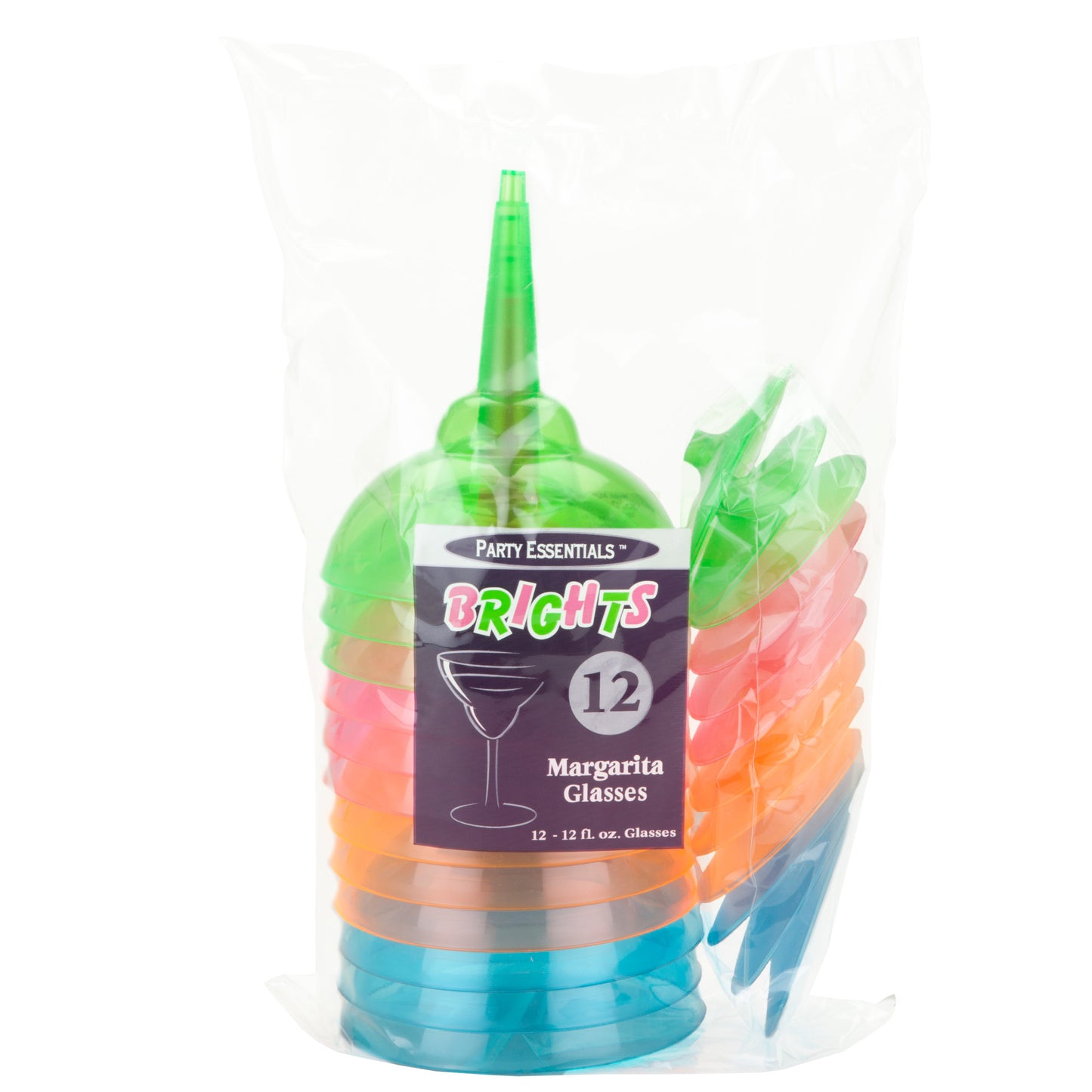 12 oz. Neon Margarita Coupes - 12 Packs of 12