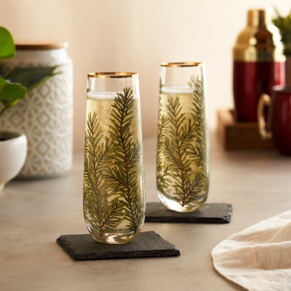 Woodland Stemless Champagne Flute Set