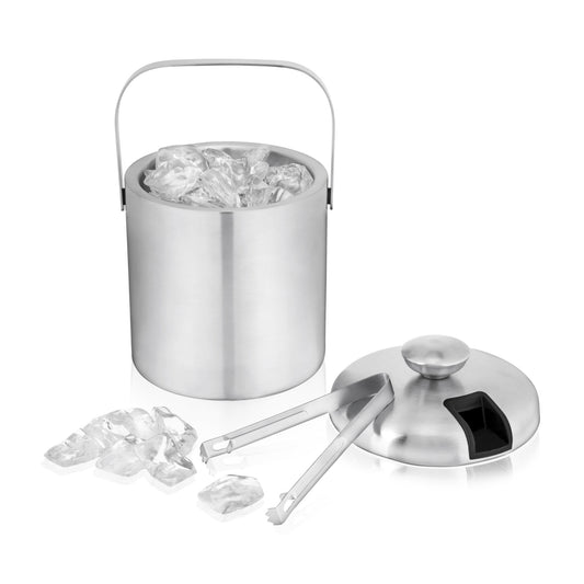 Stainless Steel Ice Bucket with Tongs -0