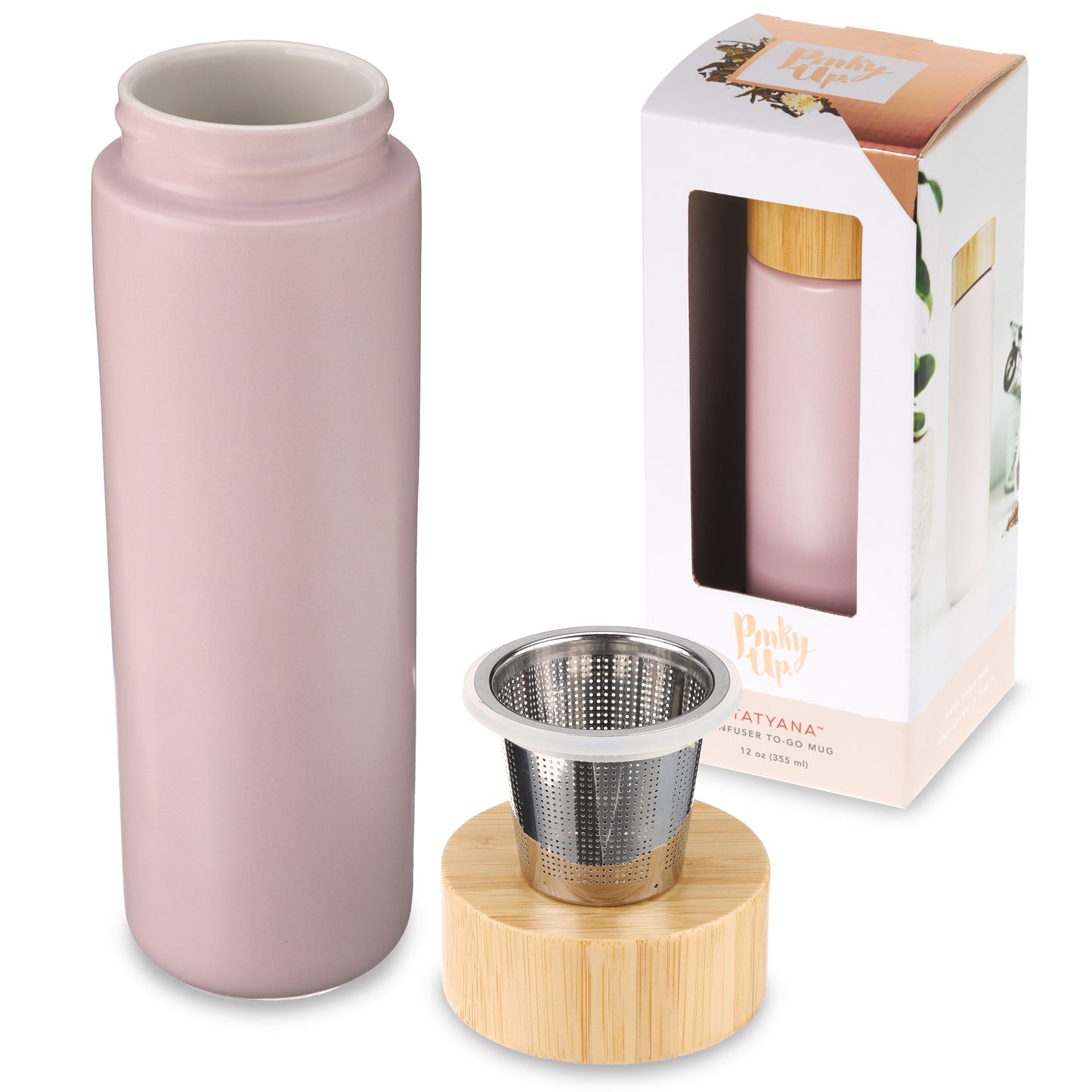 Tatyana Ceramic To-Go Infuser Mug in Lavender by Pinky Up