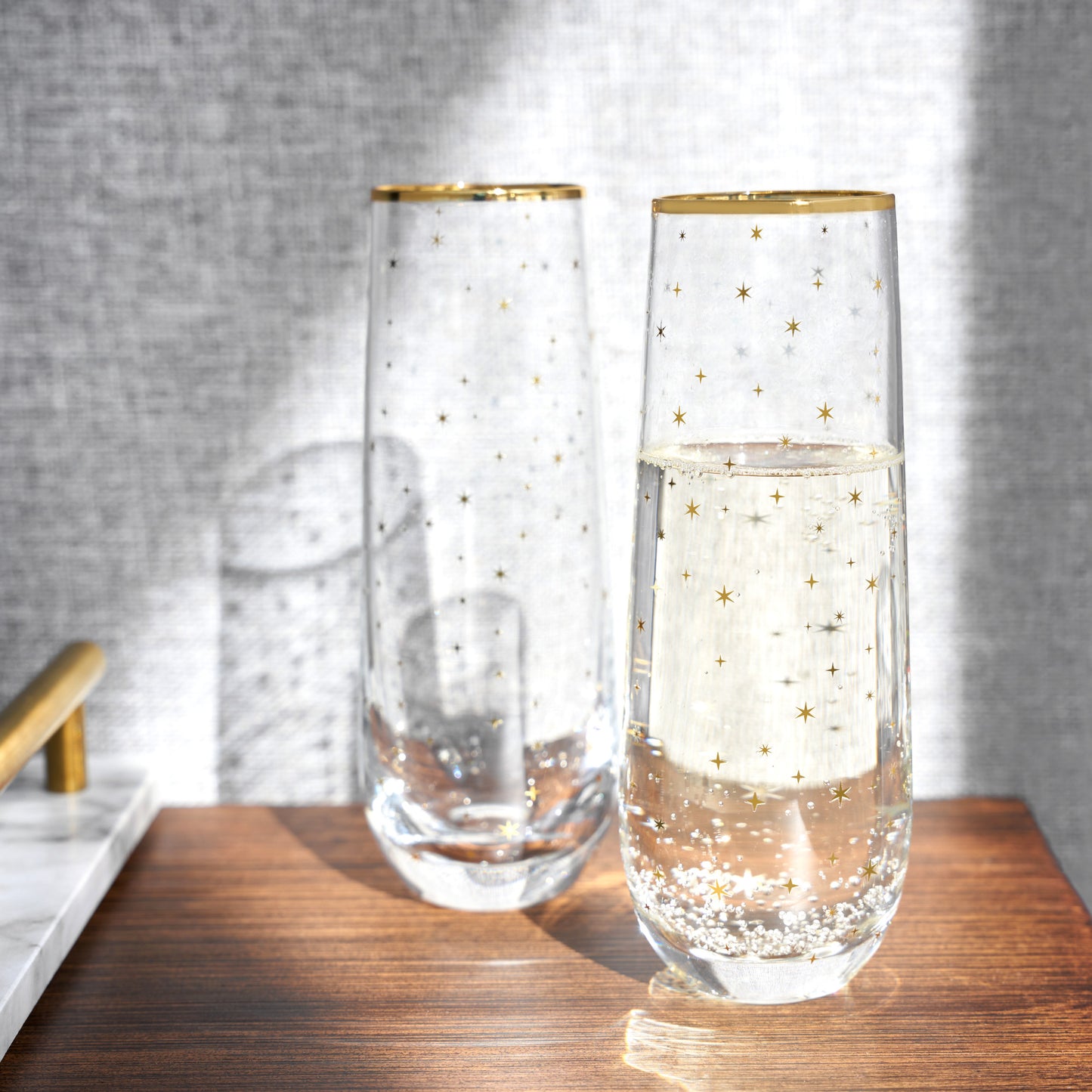 Starlight Stemless Champagne Flute Set by Twine®Starlight St