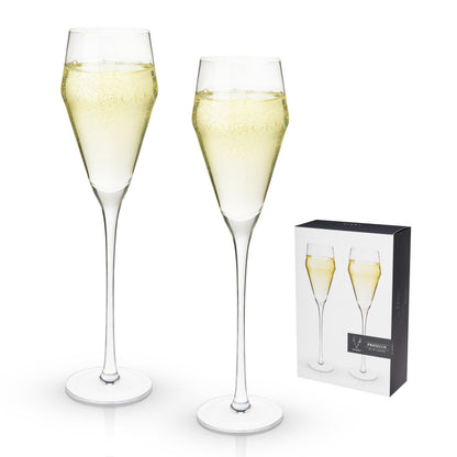 Angled Crystal Prosecco Glasses