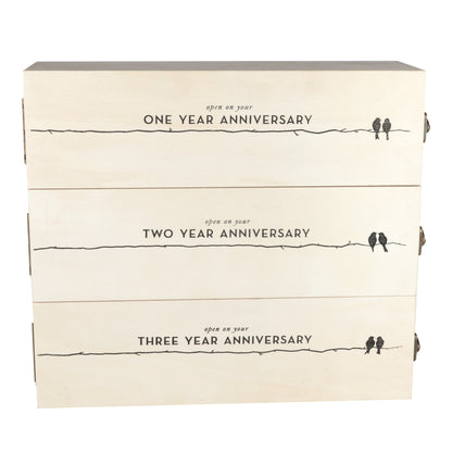 Newlywed's Anniversary Wooden Wine Box by Twine®