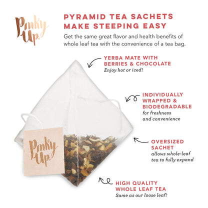 Raspberry Truffle Pyramid Tea Sachets by Pinky Up