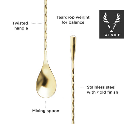 40cm Gold Weighted Barspoon