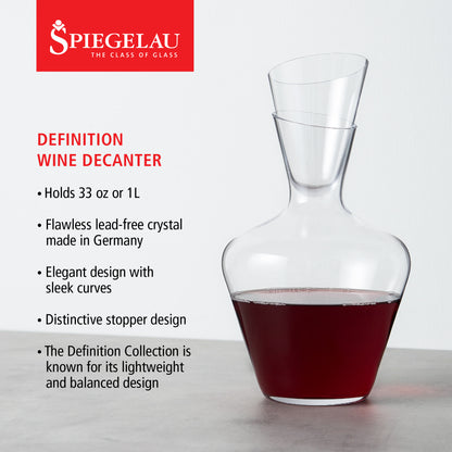 Spiegelau Definition 1L Wine Decanter and Stopper