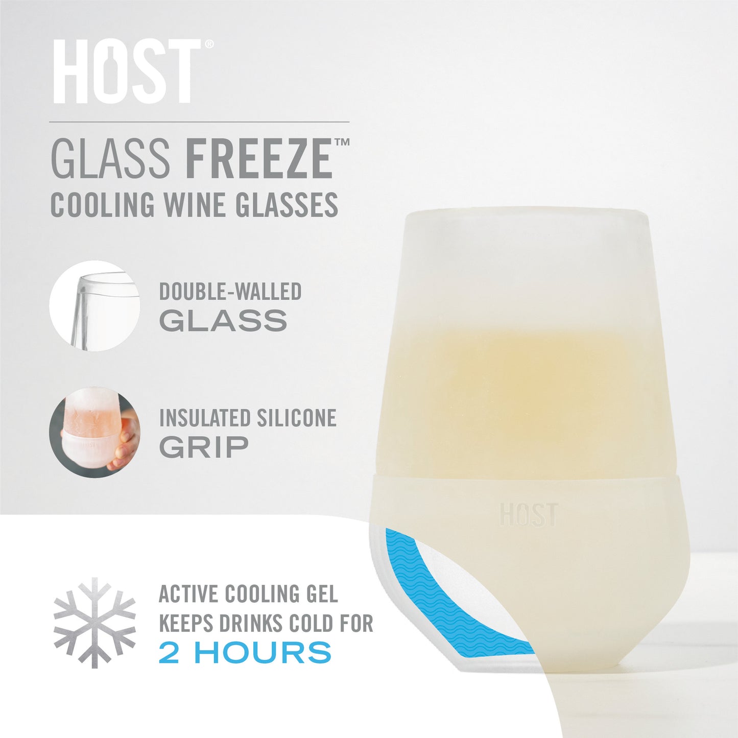 Glass FREEZE™ Wine Glass (Set of 2)