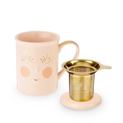 Annette™ Hello Beautiful Ceramic Tea Mug & Infuser