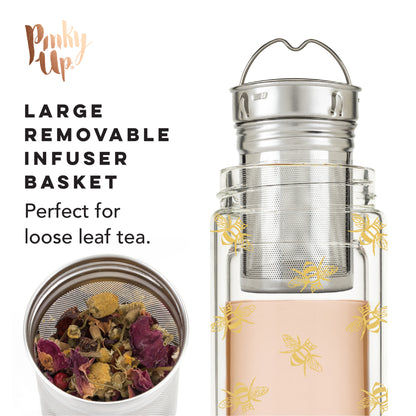 Blair™ Bee Glass Travel Infuser Mug by Pinky Up®