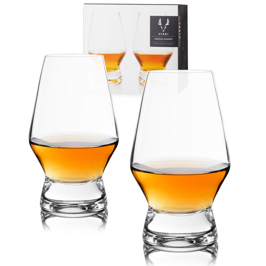 Footed Crystal Scotch Glasses