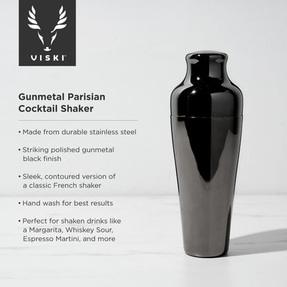 Gunmetal Parisian Cocktail Shaker by Viski®