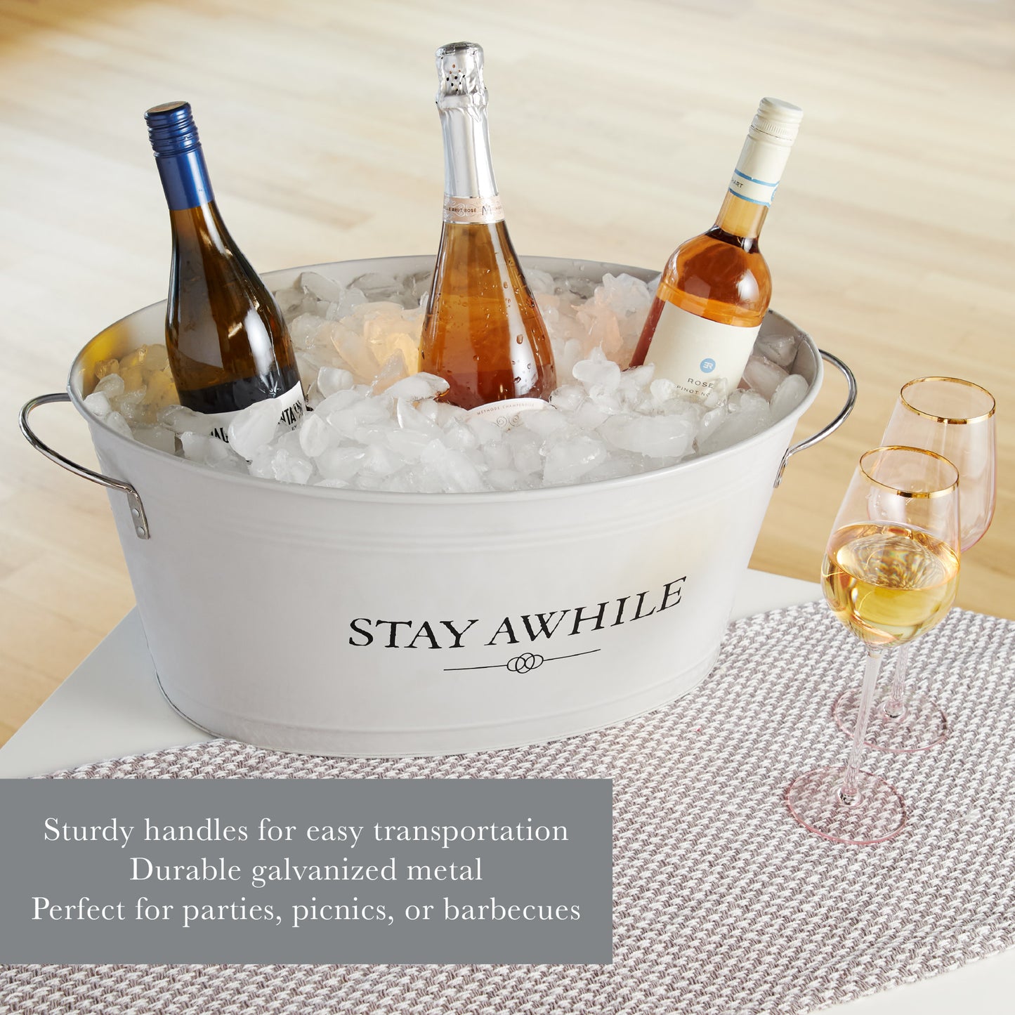 Stay Awhile Metal Drink Tub by Twine®