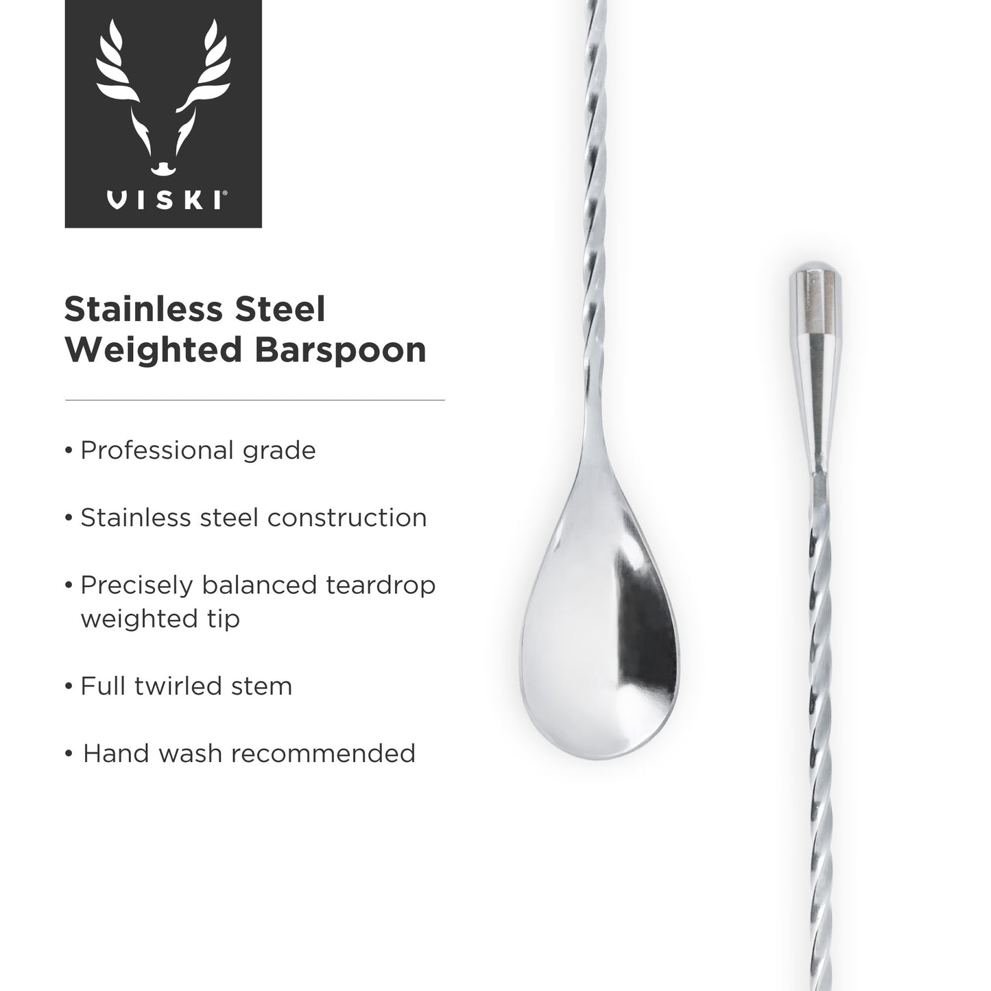 Stainless Steel Weighted Barspoon by Viski®