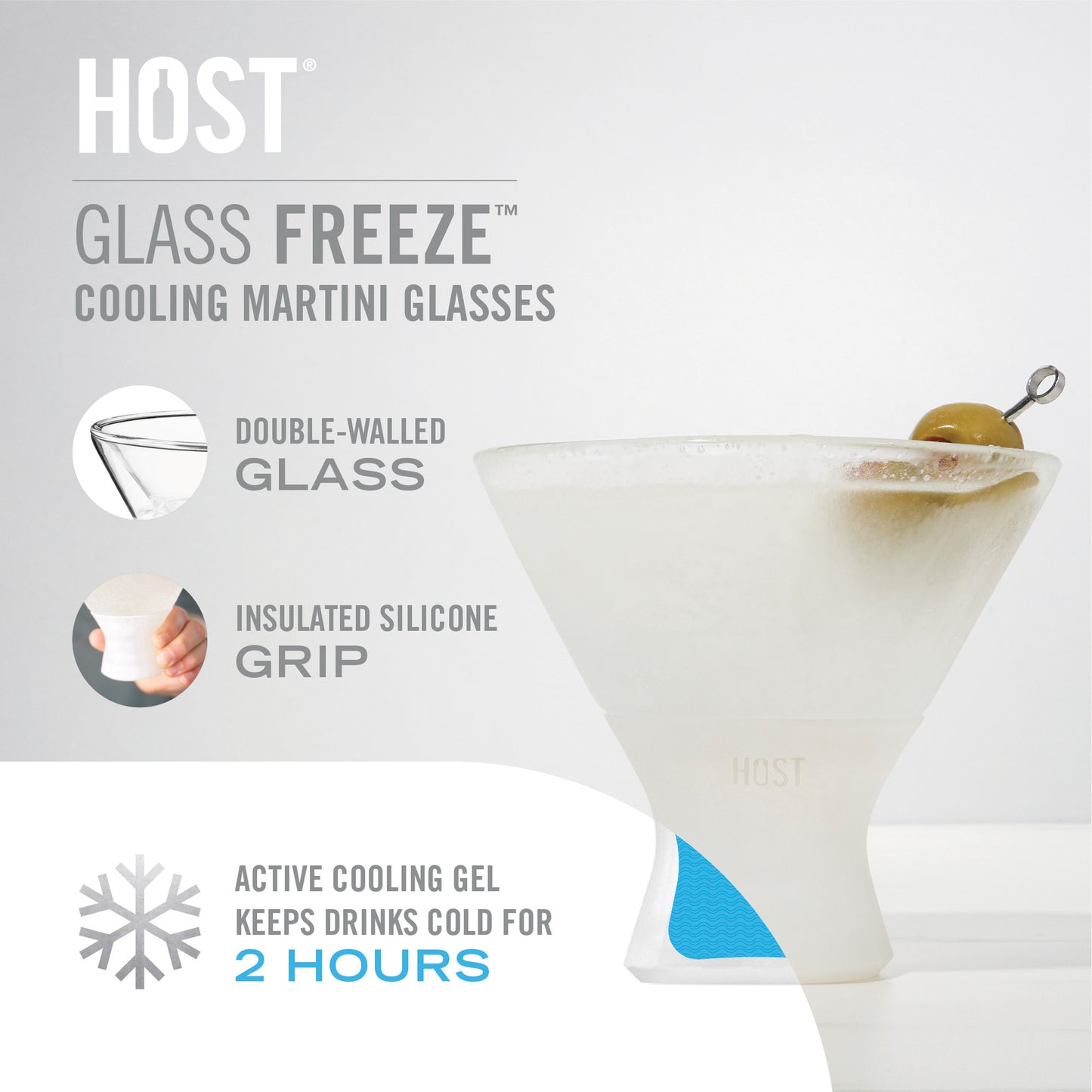 Glass FREEZE™ Martini Glass by HOST®  (set of two)