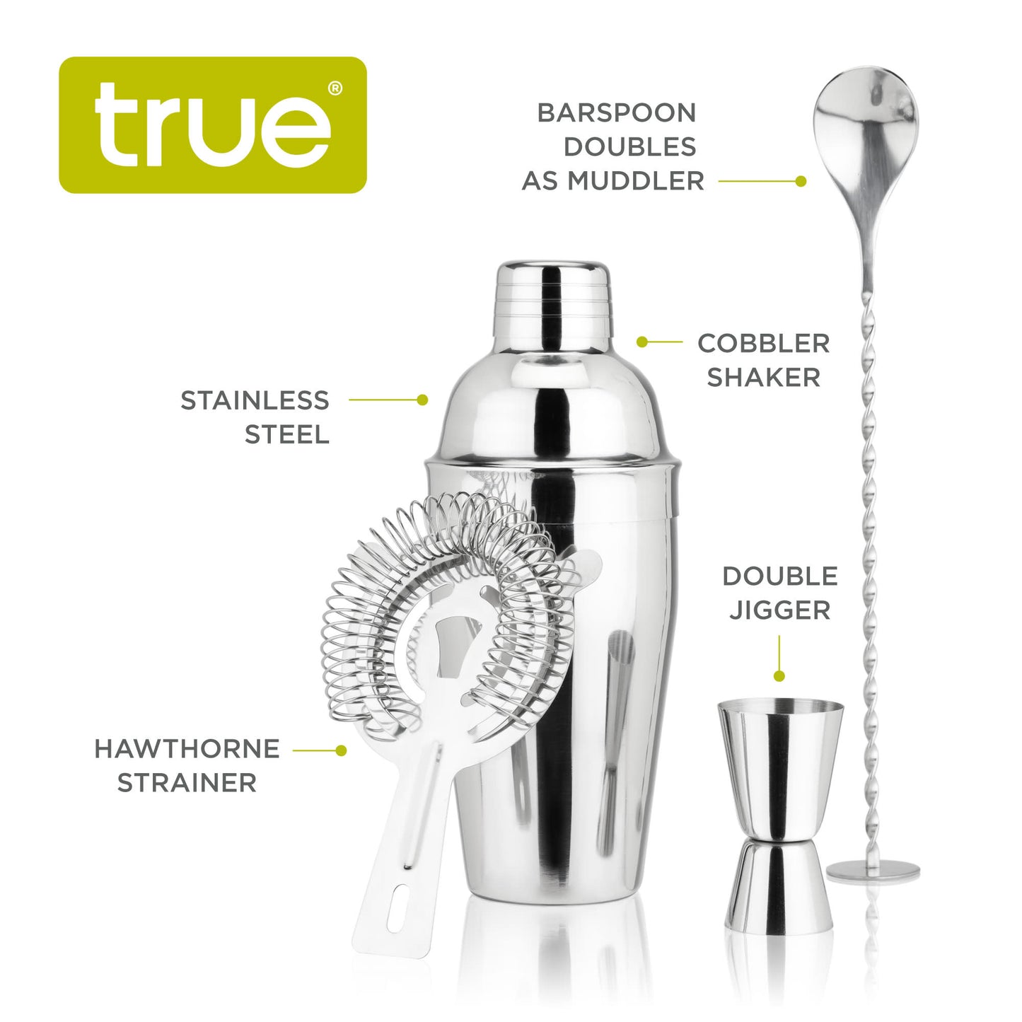 Fortify™ Stainless Steel Barware Set by True®